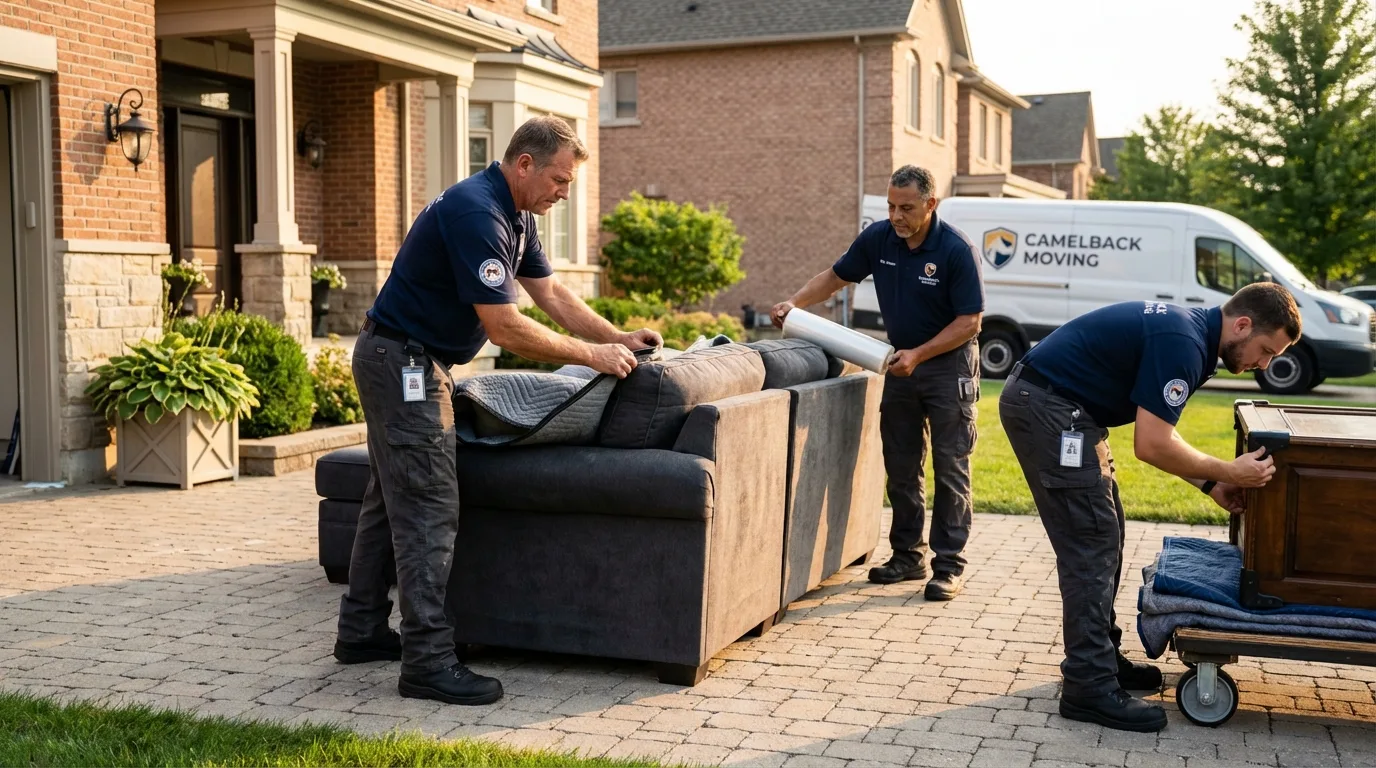 Large estate moving crew wrapping furniture in Hopkinsville, KY